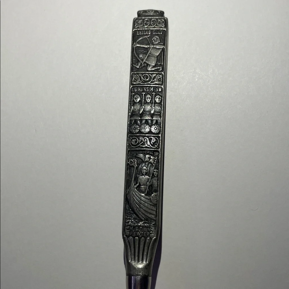 Vintage Konge Tinn (Norway) Pewter Silver Cake Server - Picture 6 of 7